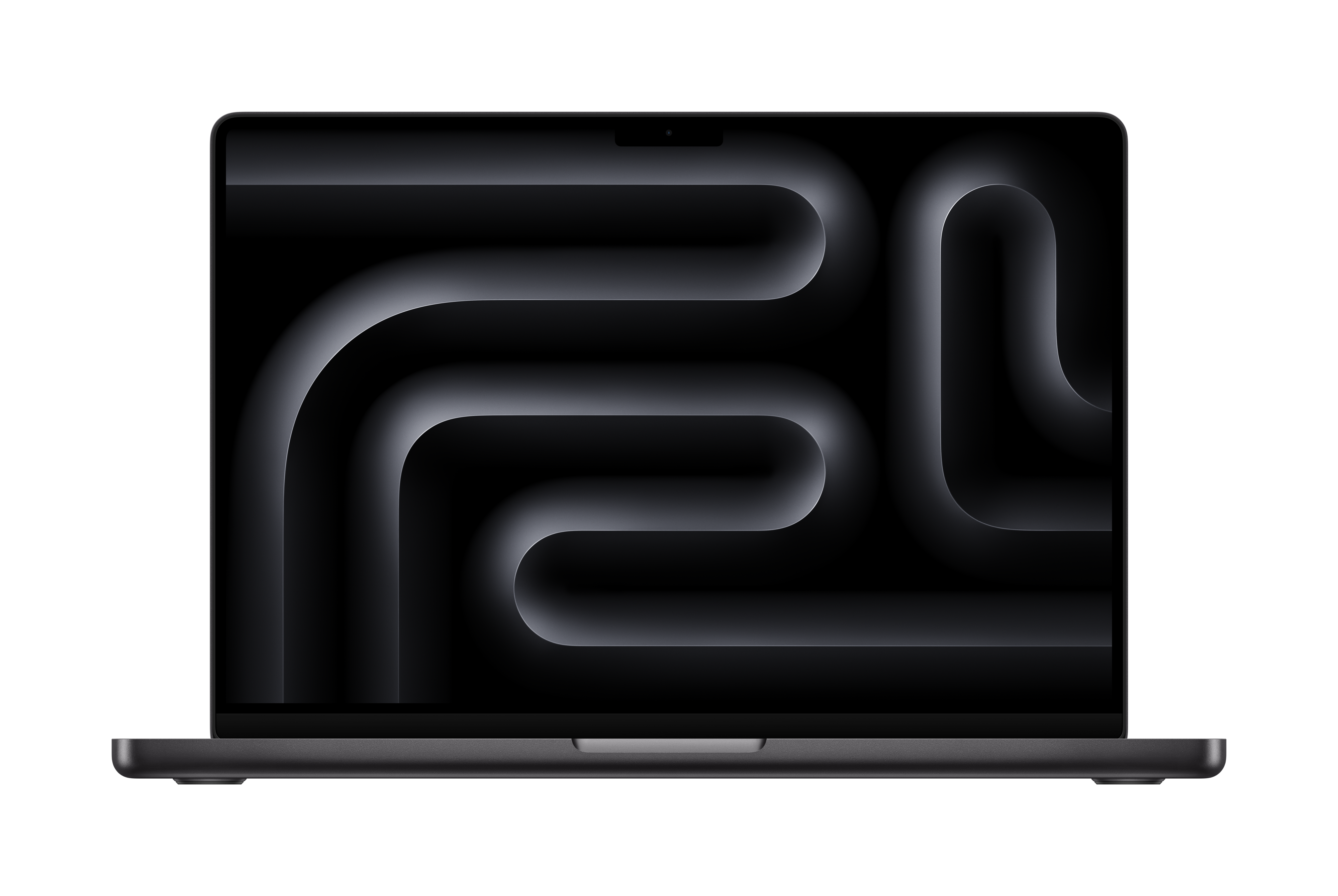 Front view of M4 MacBook Air in Space Black