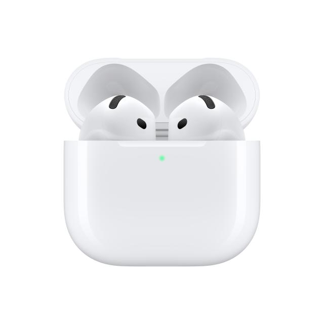 AirPods 4 in charging case with lid open