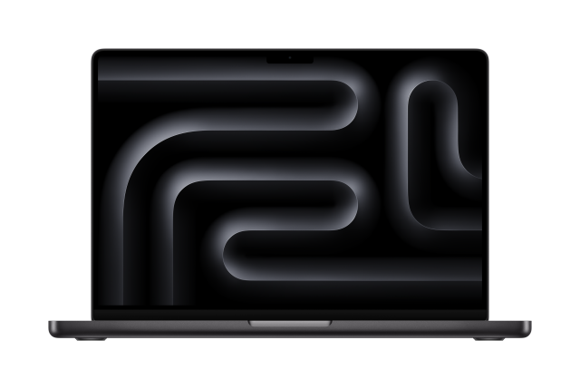 Front view of M4 MacBook Air in Space Black