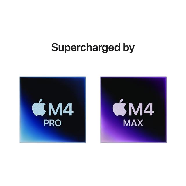 Supercharged by M4 Pro and M4 Max processors