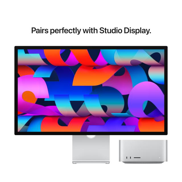 Mac Studio next to Studio Display with above text: "Pairs perfectly with Studio Display."