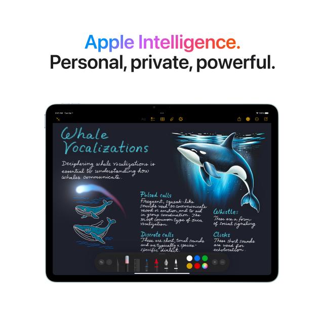 Apple Intelligence in use on iPad with above text: "Apple Intelligence. Personal, private, powerful."