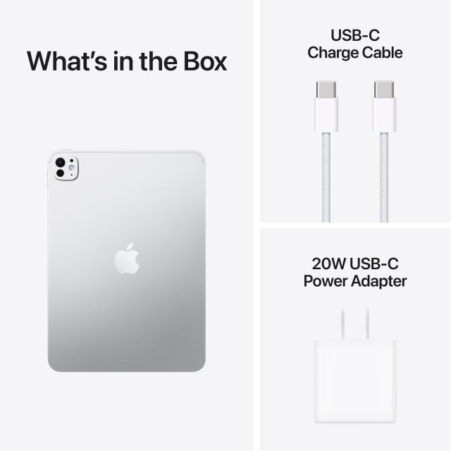 What's in the box: iPad, USB-C cable, 20W USB-C power adapter