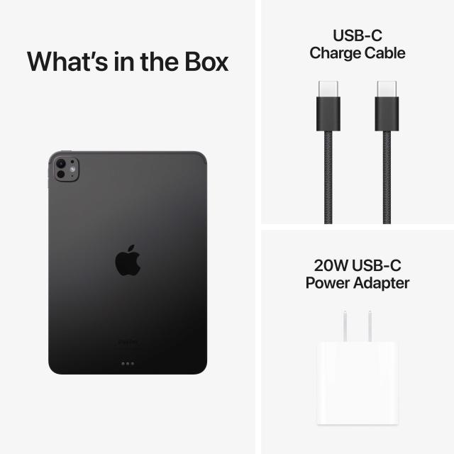 What's in the box: iPad Pro, USB-C power adapter and cable