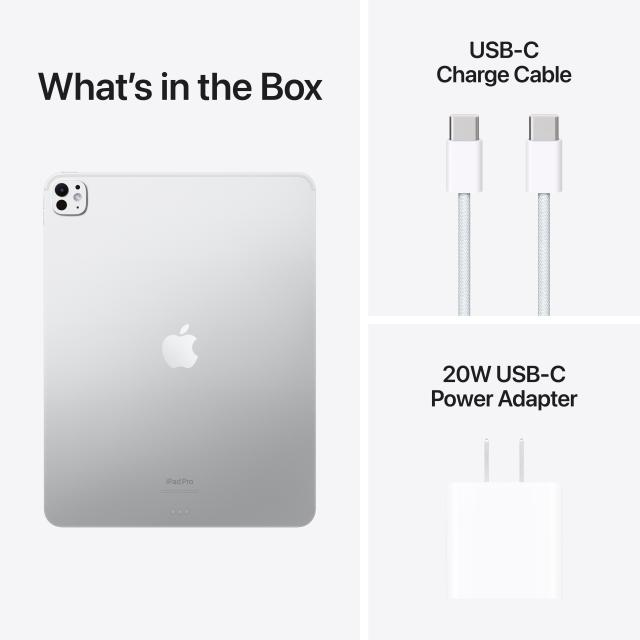 What's in the box: iPad Pro, USB-C power adapter and cable