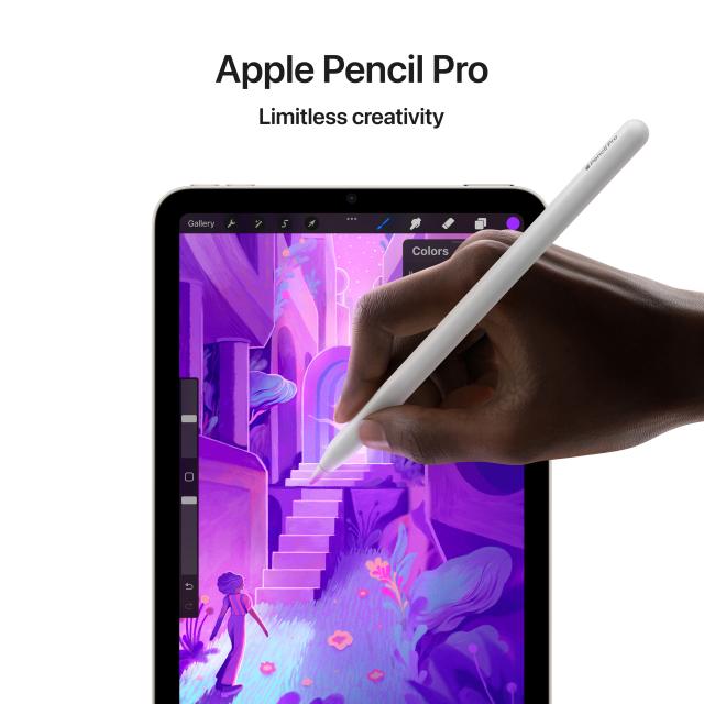 Apple Pencil Pro being used on iPad Mini for illustration