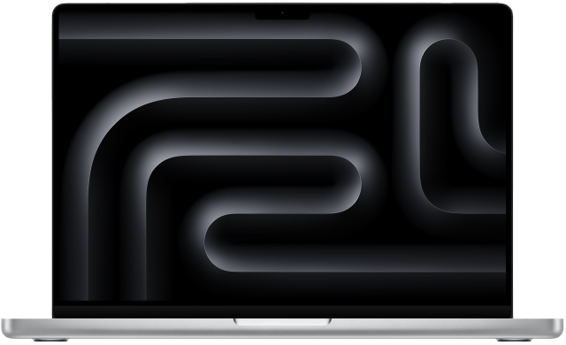 Front view of 14 inch MacBook Pro M4 Pro in silver